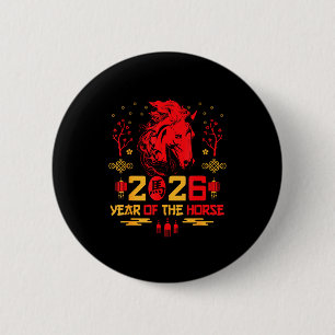 Chinese Zodiak Paard2026 Decoraties Jaar Van Het P Ronde Button 5,7 Cm