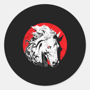 Chinese Zodiak Paard2026 Decoraties Jaar Van Het P Ronde Sticker
