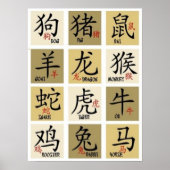 Chinese Zodic Signs Poster (Voorkant)