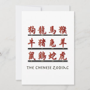 Chinese zodische symbolen kaart