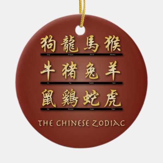 Chinese zodische symbolen keramisch ornament (Voorkant)