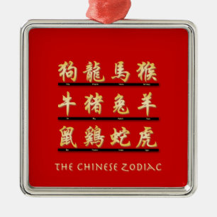 Chinese zodische symbolen metalen ornament