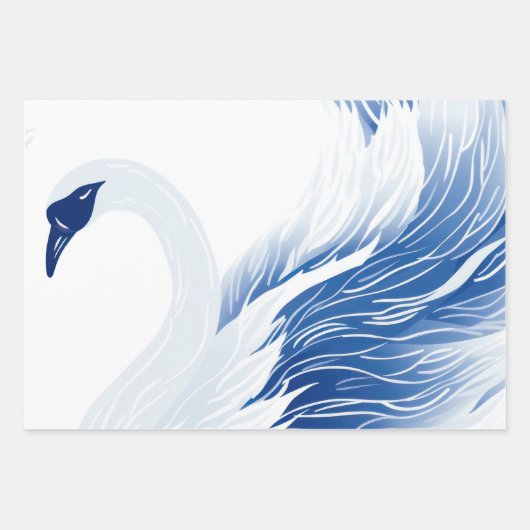 Chinese zwaan vleugels patroon Gift Bag Inpakpapier Vel (Voorkant 3)