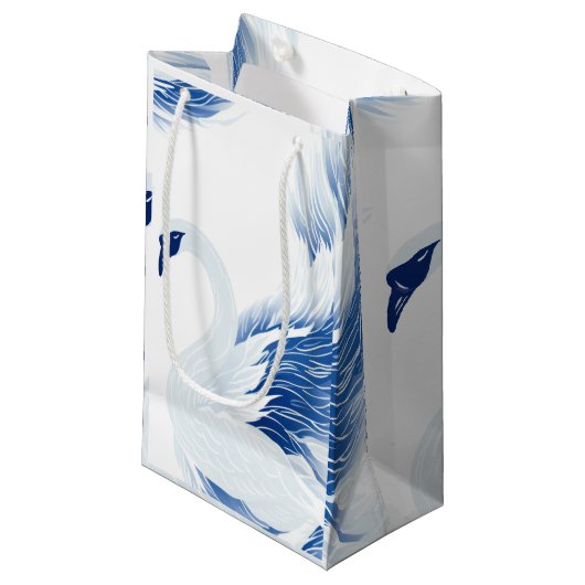 Chinese zwaan vleugels patroon Gift Bag Klein Cadeauzakje (Voorkant Gekanteld)