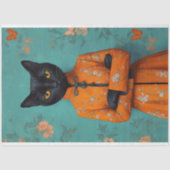 Chinese Zwarte Kat Decoupage Tissuepapier (Voorkant)