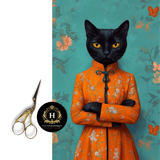 Chinese Zwarte Kat Decoupage Tissuepapier