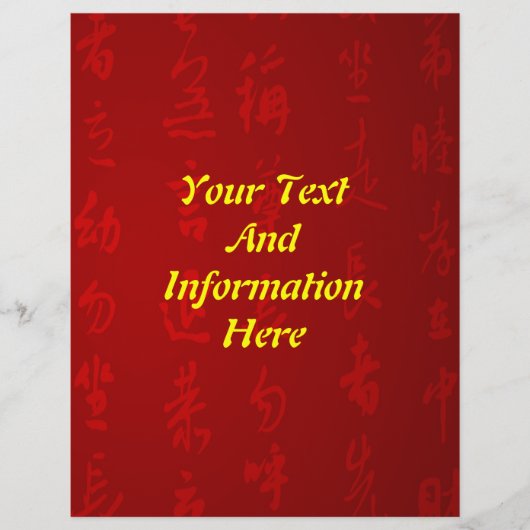 ChineseCalligraphyPoster-Respect-CodeOfContact,... Flyer (Voorkant)