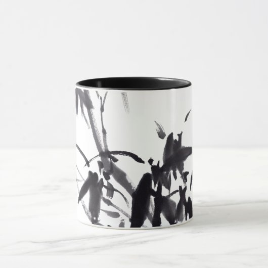 Chinesische Bambus-Tuschekunst Mok (Midden)