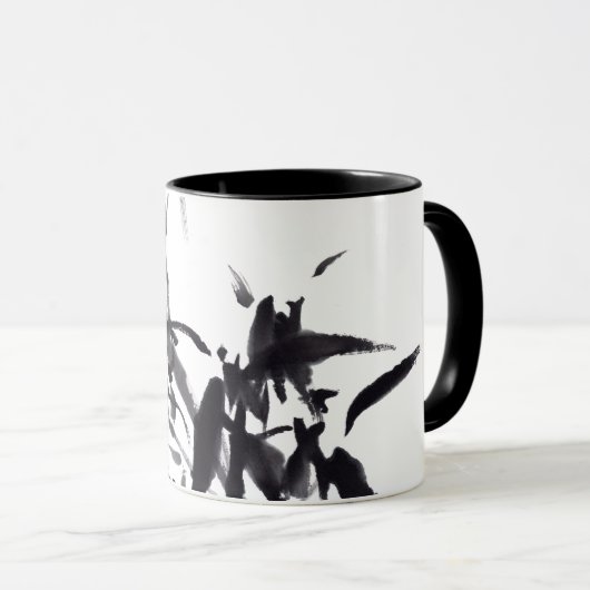 Chinesische Bambus-Tuschekunst Mok (Voorkant rechts)