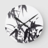 Chinesische Bambus-Tuschekunst  Ronde Klok (Voorkant)