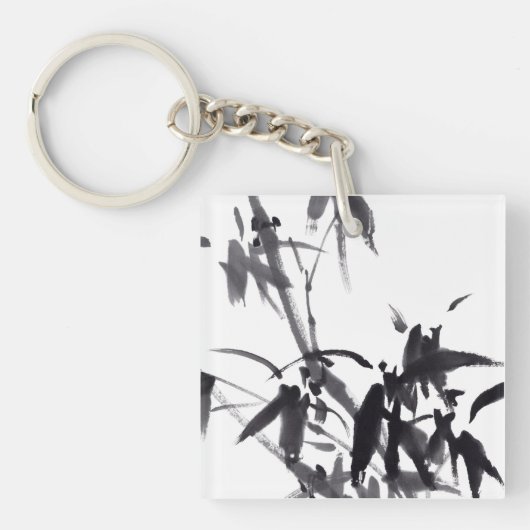 Chinesische Bambus-Tuschekunst  Sleutelhanger (voorkant)