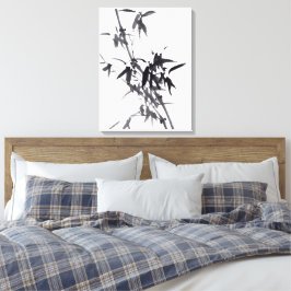 Chinesische Kunst mit Bambusmalerei Canvas Afdruk
