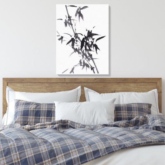 Chinesische Kunst mit  Bambusmalerei  Canvas Afdruk (Insitu (Slaapkamer))