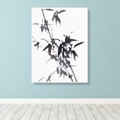 Chinesische Kunst mit  Bambusmalerei  Canvas Afdruk (Insitu (Houten vloer))