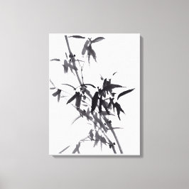 Chinesische Kunst mit  Bambusmalerei  Canvas Afdruk
