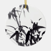 Chinesische Kunst mit Bambusmalerei Keramisch Ornament (Voorkant)