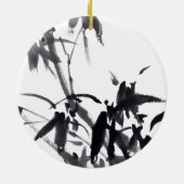 Chinesische Kunst mit Bambusmalerei Keramisch Ornament (Achterkant)