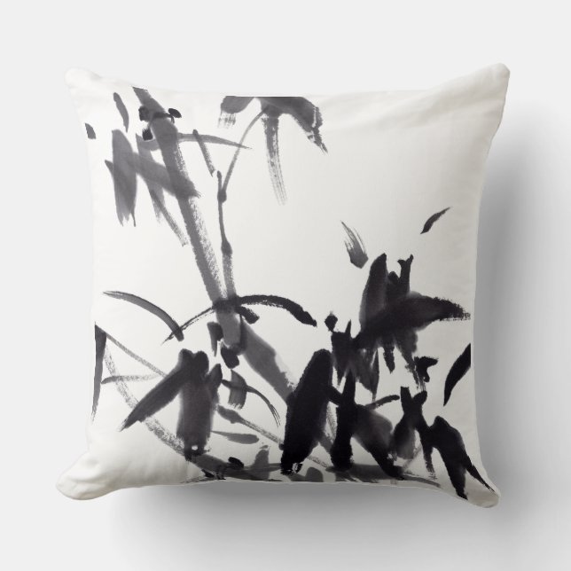 Chinesische Kunst mit Bambusmotiv Kussen (Voorkant)