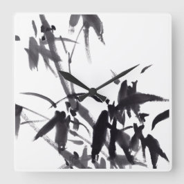 Chinesische Kunst mit Bambusmotiv Vierkante Klok