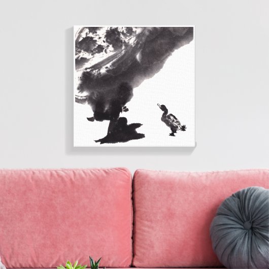 Chinesische Kunst mit Entenmotiv Canvas Afdruk (Insitu (Woonkamer))