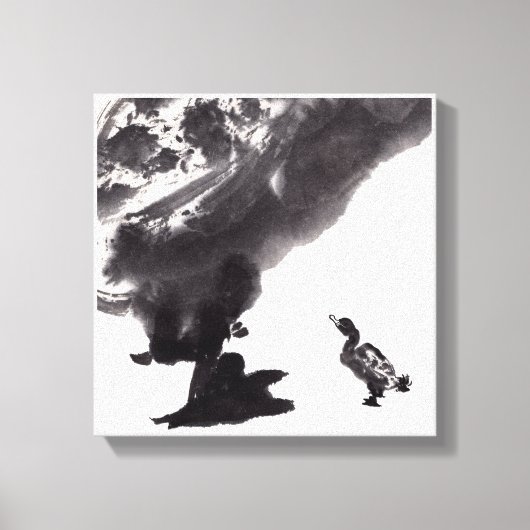 Chinesische Kunst mit Entenmotiv Canvas Afdruk (Voorkant)