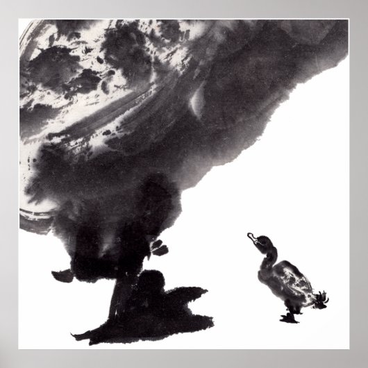 Chinesische Kunst mit Entenmotiv Poster (Voorkant)