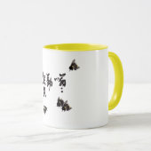 Chinesische Kunst mit Kalligraphie & Hummelmotiv Mok (Voorkant rechts)