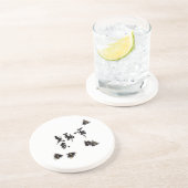 Chinesische Kunst mit Kalligraphie & Hummelnmalere Zandsteen Onderzetter (Zijkant)