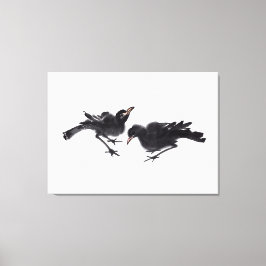 Chinesische Kunst mit Vogelmotiv Canvas Afdruk