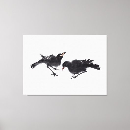 Chinesische Kunst mit Vogelmotiv Canvas Afdruk (Voorkant)