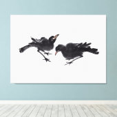 Chinesische Kunst mit Vogelmotiv Canvas Afdruk (Insitu (Houten vloer))