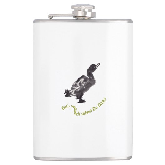 Chinesische Tuschekunst mit Entenmotiv Heupfles (Voorkant)