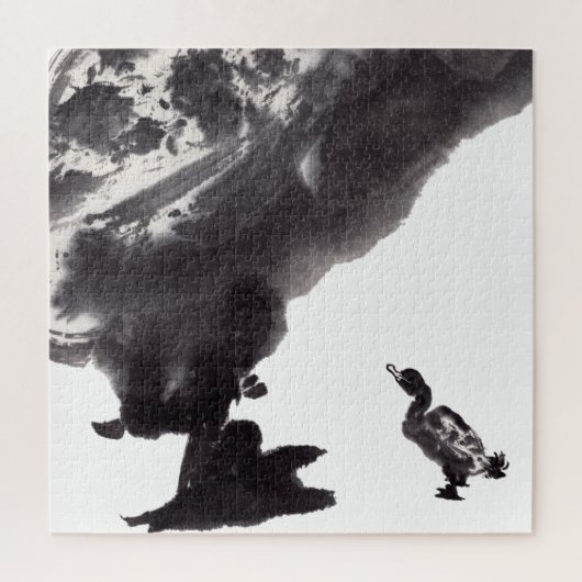 Chinesische Tuschekunst mit Entenmotiv Legpuzzel (Verticaal)