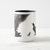 Chinesische Tuschekunst mit Entenmotiv Mok (Midden)