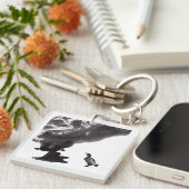 Chinesische Tuschekunst mit Entenmotiv Sleutelhanger (Voorkant Rechts)