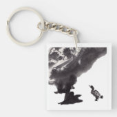 Chinesische Tuschekunst mit Entenmotiv Sleutelhanger (voorkant)