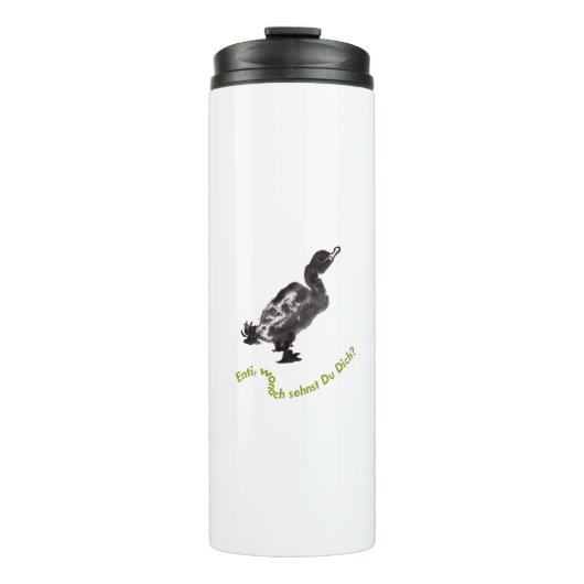 Chinesische Tuschekunst mit Entenmotiv Thermosbeker (Voorkant)