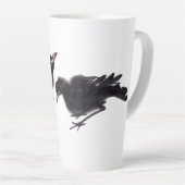 Chinesische Tuschekunst mit Vogelmotiv Latte Mok (Rechterhoek)