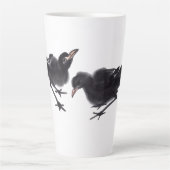 Chinesische Tuschekunst mit Vogelmotiv Latte Mok (Voorkant)