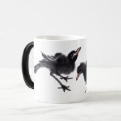 Chinesische Tuschekunst mit Vogelmotiv Magische Mok (Voorkant links)