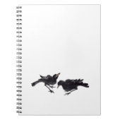 Chinesische Tuschekunst mit Vogelmotiv Notitieboek (Voorkant)