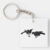 Chinesische Tuschekunst mit Vogelmotiv Sleutelhanger (voorkant)