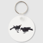 Chinesische Tuschekunst mit Vogelmotiv Sleutelhanger (Voorkant)