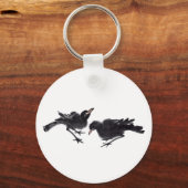 Chinesische Tuschekunst mit Vogelmotiv Sleutelhanger (Voorkant)