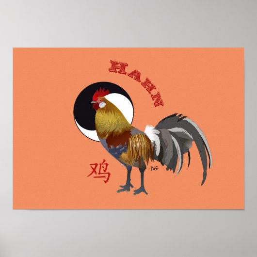 Chinesisches Sternzeichen - Hahn Poster (Voorkant)