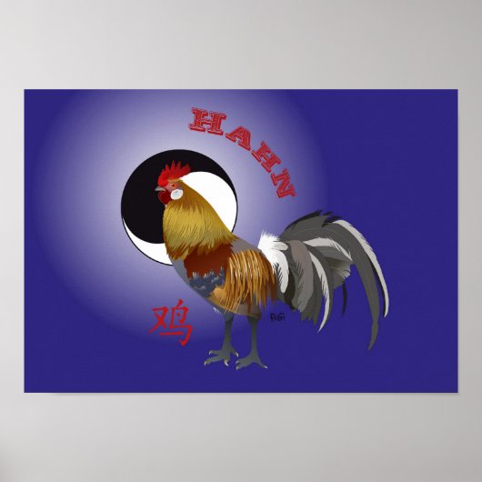 Chinesisches Sternzeichen - Poster Hahn (Voorkant)