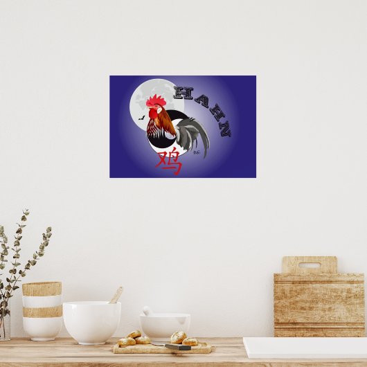 Chinesisches Sternzeichen - Poster Hahn (Keuken)