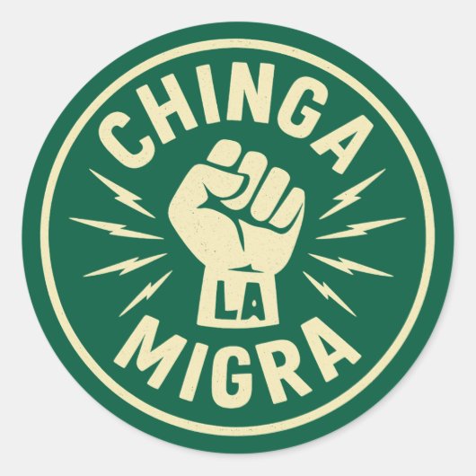 Chinga La Migra - Anti Ice Ronde Sticker (Voorkant)