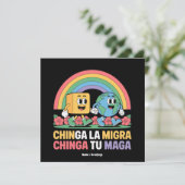 Chinga La Migra Chinga Tu Maga Grappige Regenboog Kaart (Staand voorkant)