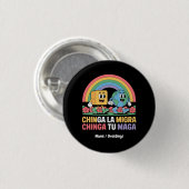 Chinga La Migra Chinga Tu Maga Grappige Regenboog Ronde Button 3,2 Cm (Voorkant /achterkant)